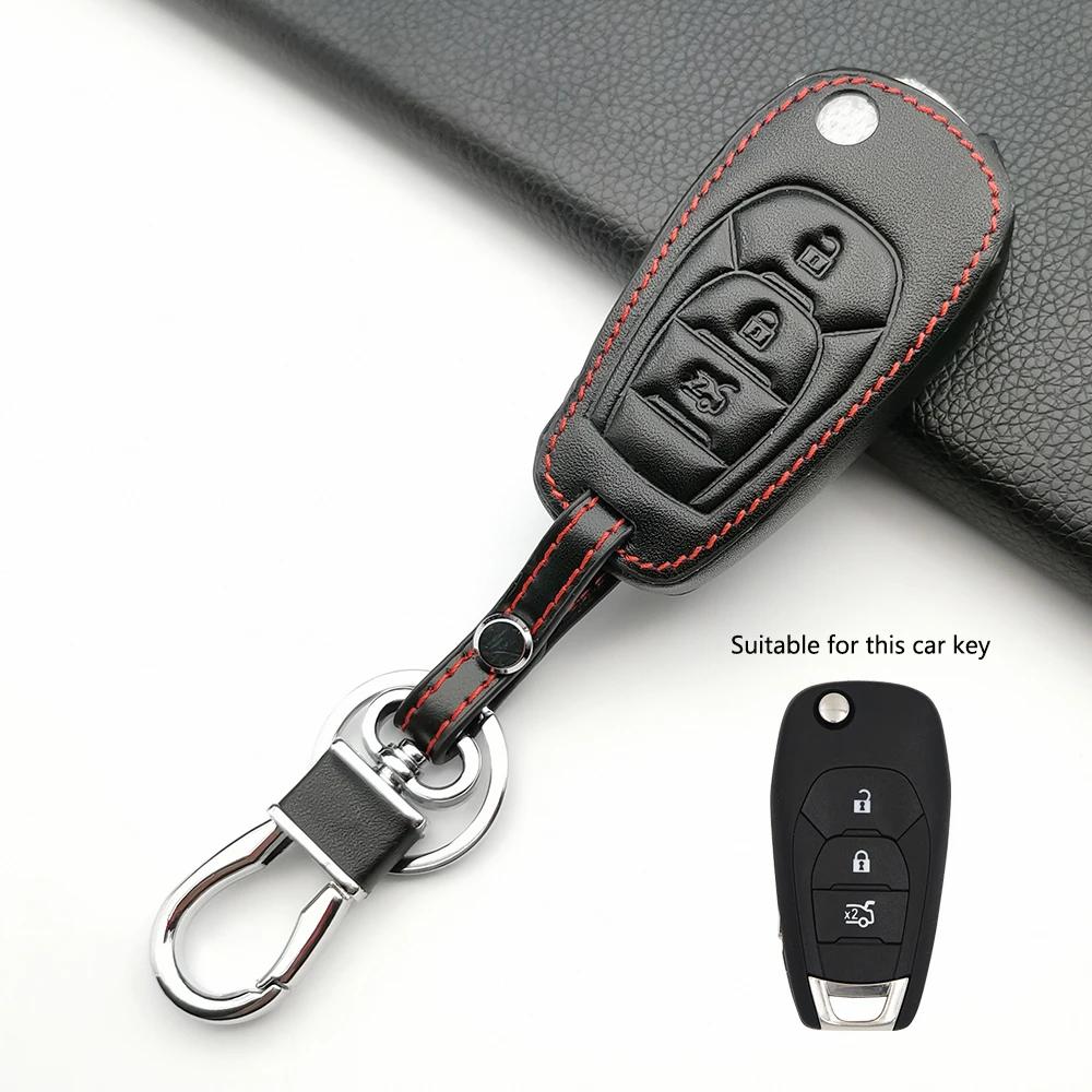 100% Leather Car Key Cover Case Protection For Chevrolet For Cruze Spark Camaro Volt Bolt Trax Malibu Car Styling Accessories