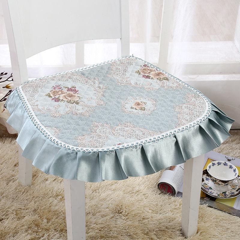 Dining Chair Cushion European Printed Seat Cushions with Lace Quality Four Seasons Stool Seat Mat Non-slip Buttocks Pad