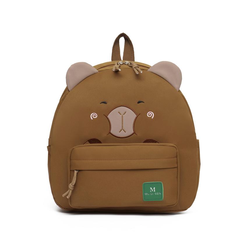 School bag large capacity backpack kapibara cartoon love embroidery backpack boys and girls children's bag