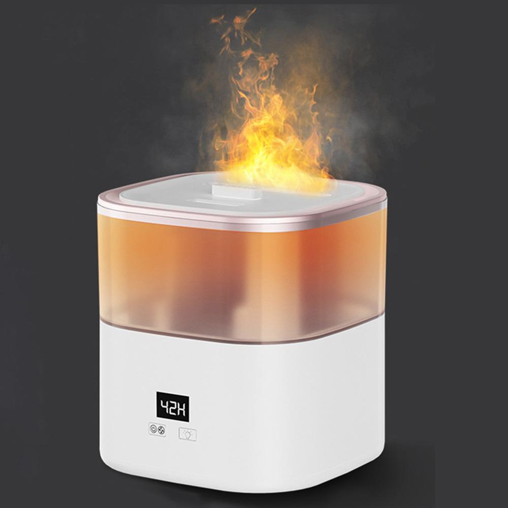 Digital Display Simulation Flame Humidifier Large Capacity Home Mist Diffuser, EU Plug