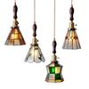Handcrafted Japanese-Style Vintage Stained Glass Bedside & Restaurant Chandelier