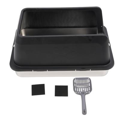 Stainless Steel Litter Box Anti Splashing Removable High Sides Extra Large Cat Litter Box for Large