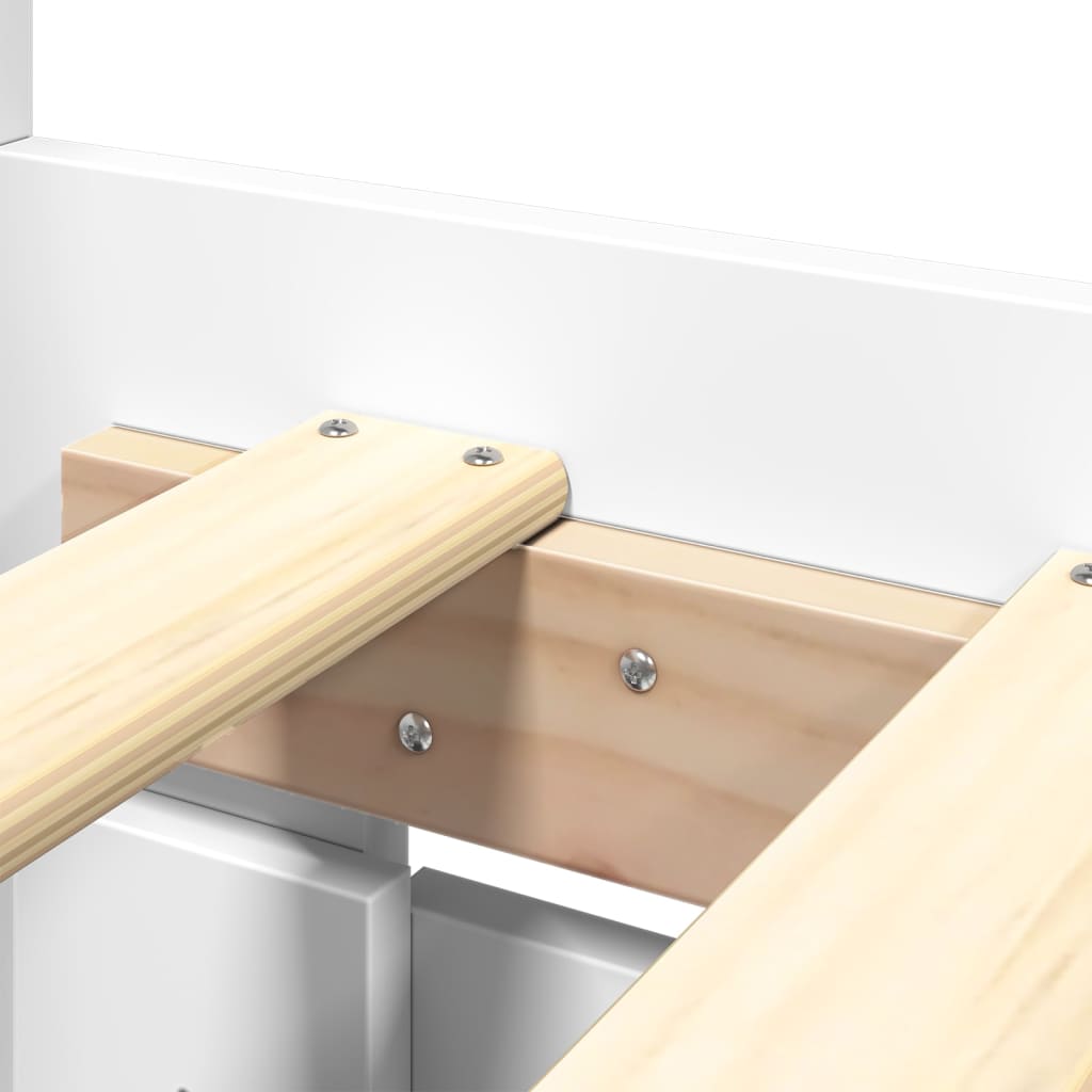 Bed Frame with Headboard Without Mattress White 180 X 200 Cm