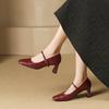 Scarpe col tacco alto da donna Primavera Autunno Nuove Tacco Chunky Esterno Mary Jane Moda Cinturino con Fibbia Lusso Comode Pumps da Festa