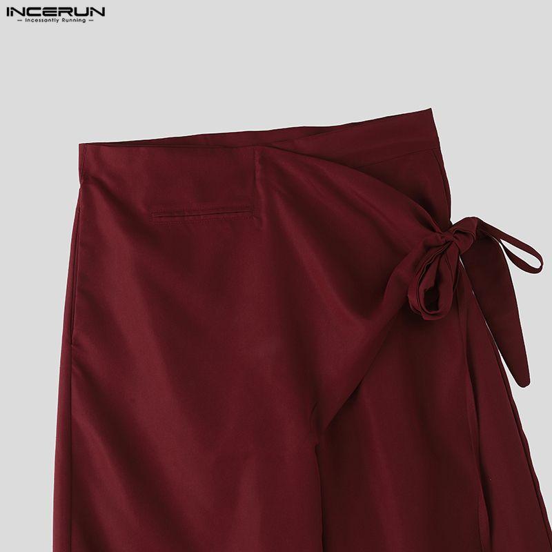 INCERUN Herren Lässige High Waist Reißverschluss Seitenstreifen Lässige Hose Hosen
