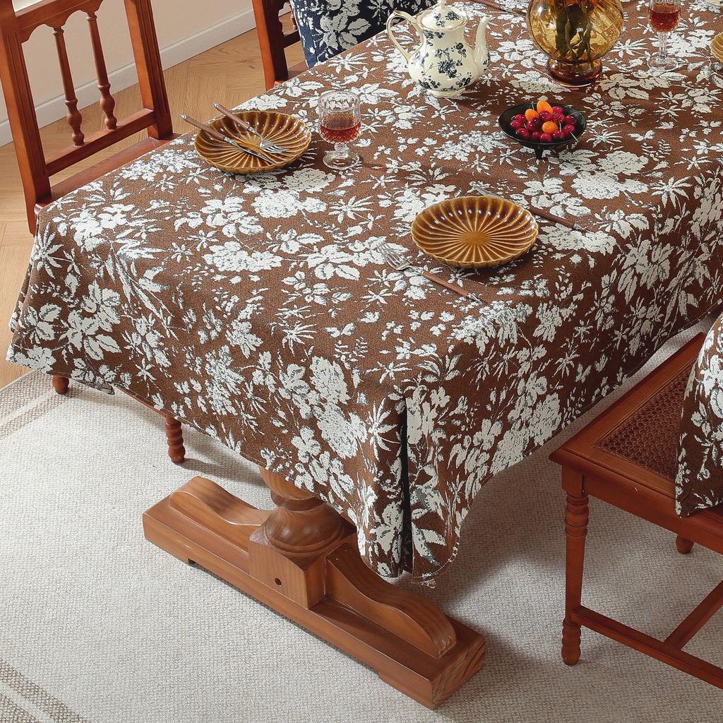 Dining Table Fabric Plant Flower Thickened Fabric Tablecloth Coffee Table Dust-Proof Hot-Selling