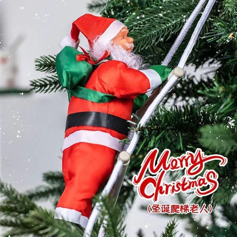 Home Restaurant Decor Pendant Merry Christmas Decoration Climbing Santa Claus Gifts Doll Hanging Drop Ornaments Holiday Decor