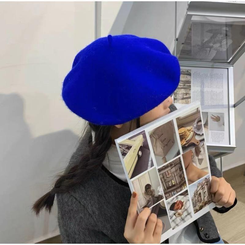 

Берет Женский Британский Ретро Осень Зима Японская Шерстяная Шапка Художника Женский Берет Легче всего сочетать K-style Трендовый Инс Royal Blue M(56-58cm)