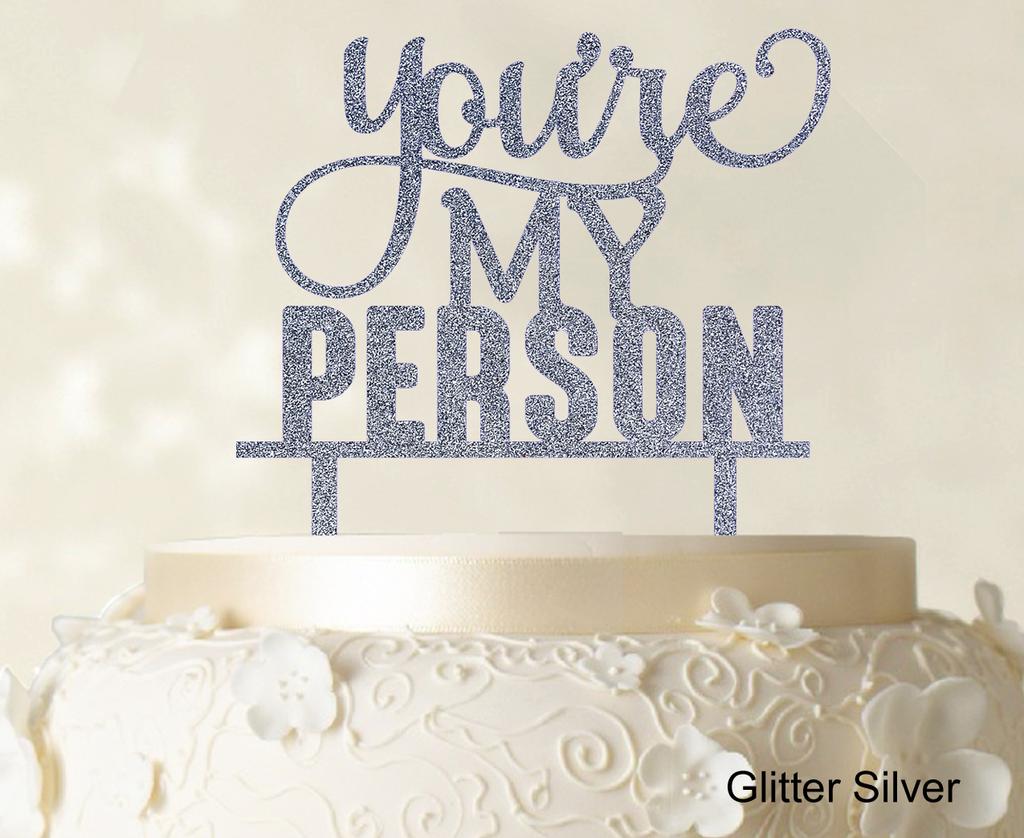 You're My Person "" Hochzeitstortenaufsatz, blauer Tortenaufsatz, Kuchendekoration, Option erhältlich, 15,2 - 17,8 cm