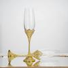Original Flute-shaped Embossed Crown Champagne Glass, Golden Light Luxury Sparkling Wine Cup Ceremonial Sweet Cocktail Glasses