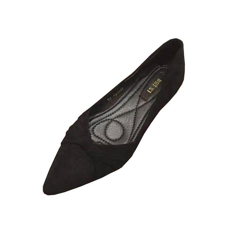 2026 Versatile Women's Black Pointed Toe Flats - Gentle Style with Soft Sole for Spring/Autumn.