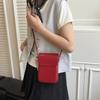 Korean Square Phone Bag Solid color Crossbody Bags Portable Flap Shoulder Purse  Ladie
