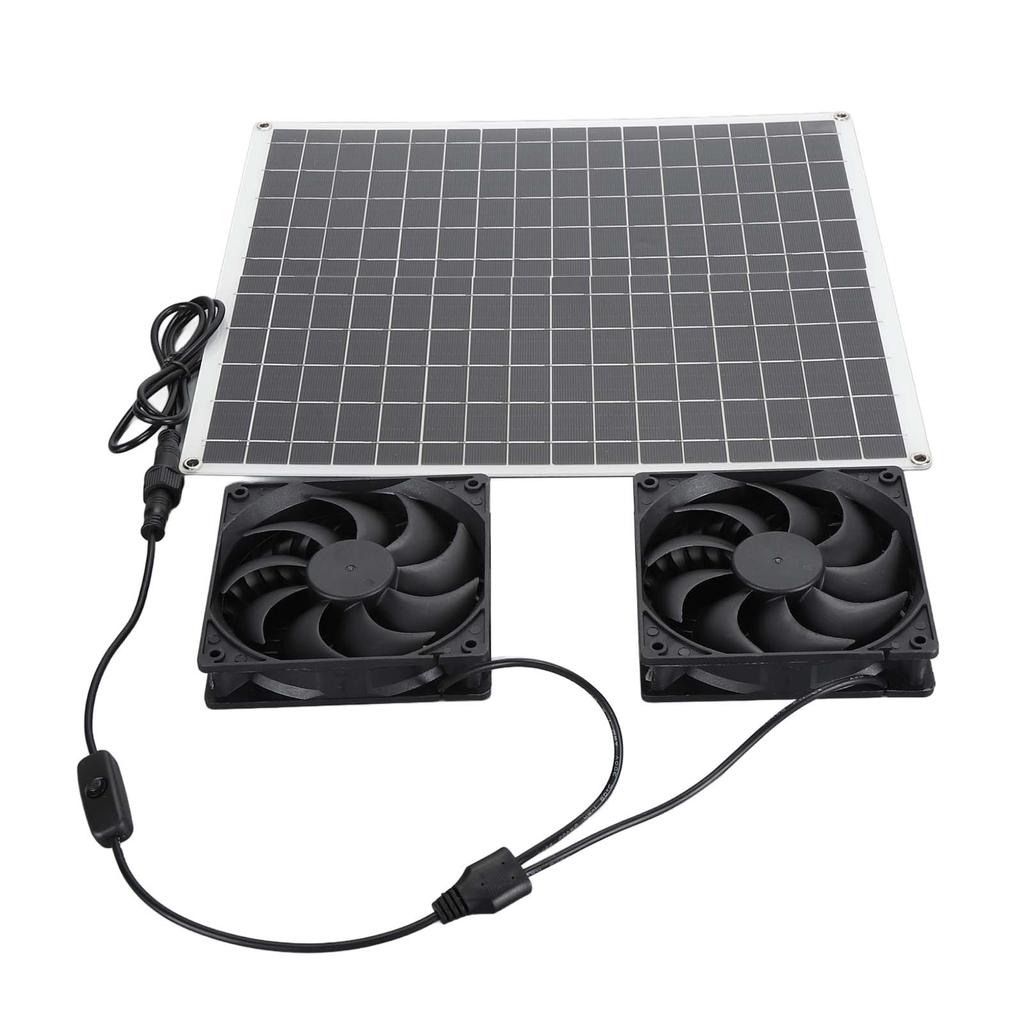 Solar Exhaust Fan High Efficiency Monocrystalline Solar Panel IP65 Waterproof 3000RPM Dual Solar Powered Exhaust Fan