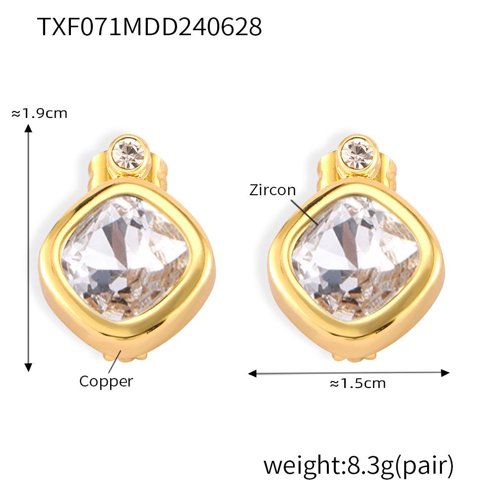 Chic Style Jewelry Set with Interchangeable Zircon - Unique Copper Design