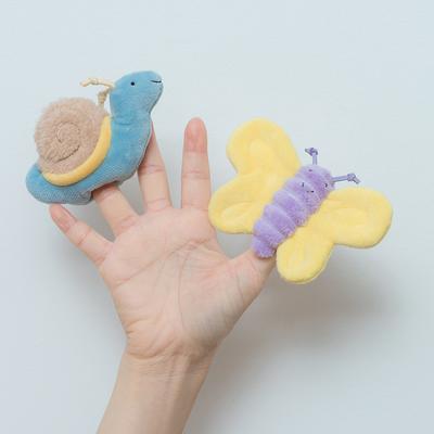 Kawaii Mini Animal Snail Hand Puppets dla dzieci Puzzle Caterpillar Worm Butterfly Finger Puppet w Gardon