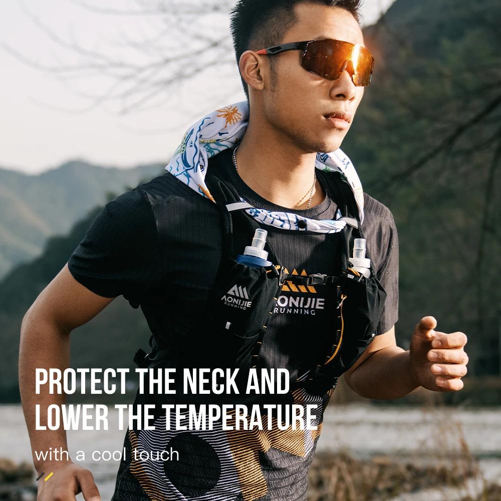 AONIJIE E4427 Upgraded Version Sports Ice Towel Neck Protection Sunscreen Triangle Scarf Sweat Absorption Breathable for Running