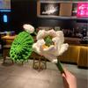 [Y]1Pcs Simulated Roses Valentine's Day Knitted Rose Handmade Knitting Artificial Flowers Holiday Gifts For Couples