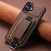 SUTENI H13 For iPhone 16 Case Litchi Texture Leather+TPU+PC Cover with Card Holder Kickstand