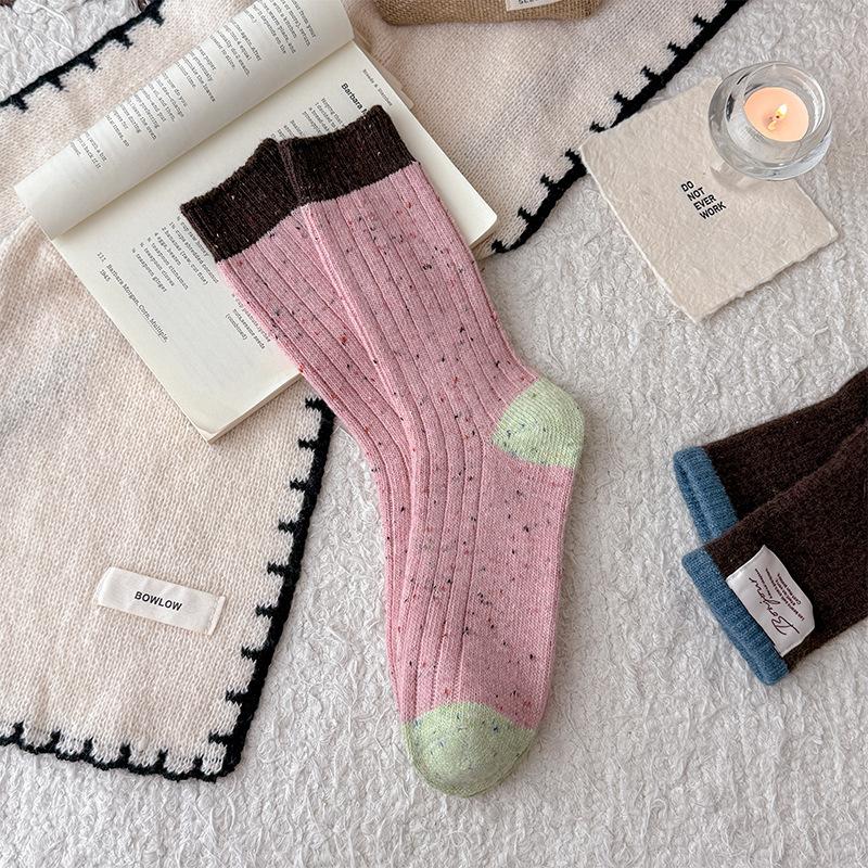 Women's Autumn and Winter Fashion New Idea Yarn Wool Tube Pile Socks