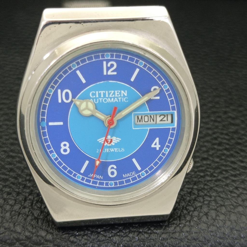 Citizen AUTOMATICKÉ 8200 VINTAGE JAPONSKÉ PÁNSKÉ HODINKY S MODRÝM CIFERNÍKEM a500258-2 R151b-a500258