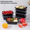 1000ml Thick Disposable Takeaway Lunch Box Tableware Can Be Microwave Heated Rectangular Black Plastic Bowl Food Packaging Box