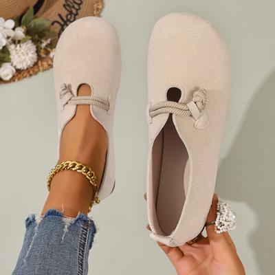 Chaussures plates simples pour femmes printemps et automne bouche peu profonde nœud simple et polyvalent décontracté et confortable chaussures Doudou femmes