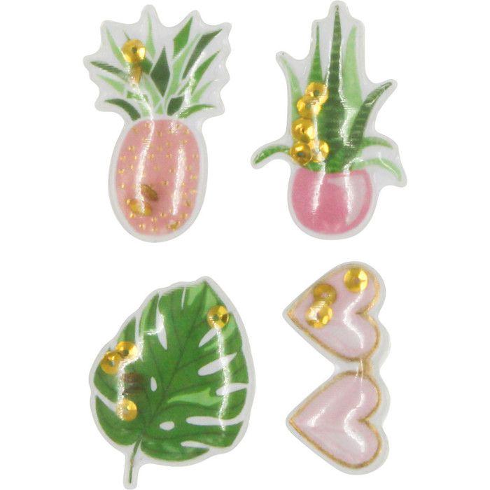 Sticker Summer 3D sequin 4 pièces
