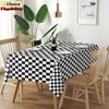 15Pcs Thickened Camping Checkered Plastic Tablecloths Disposable Tablecloth Rectangular Waterproof Oilproof Portable Tablecloths