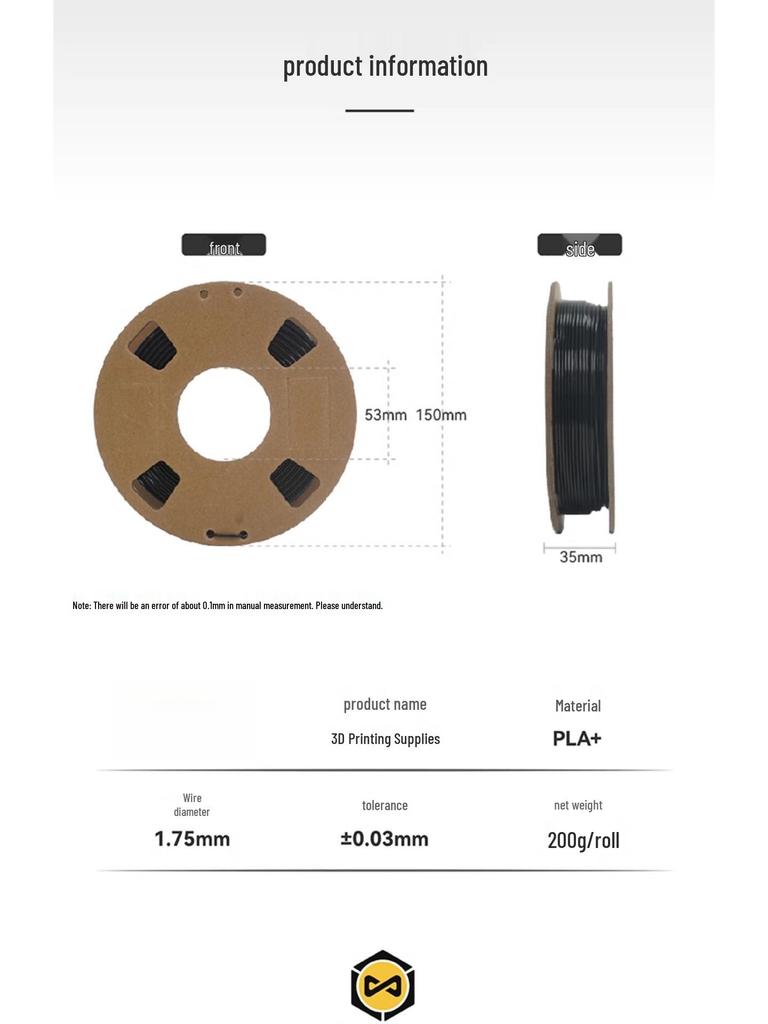 200g PLA+ 3D-Druckfilament, 1,75mm, Hohe Zähigkeit, Universell für Hohe Geschwindigkeiten für FDM-Drucker