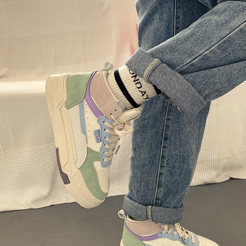 Sports Shoes Women Lace-up High-top Sneakers Skateboards Comfort Walking Flat Platform Shoes Casual Woman Vulcanized Shoes