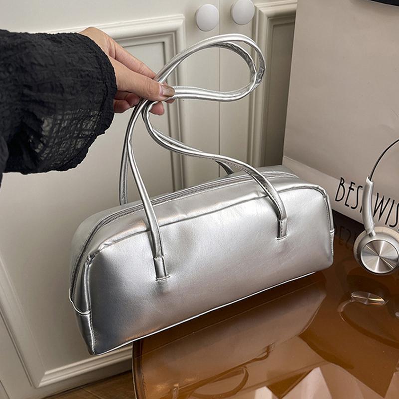 New High-end Underarm Bag Vintage Style Women's Shoulder Bag PU Commuter Tote Bag Fashion Solid Color Handbag