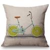 Modern Fruits Pattern Design Throw Pillow Case Pear Lemon Bicycle Summer Harmony Car Sofa Decoration Cushion Cover Cojines