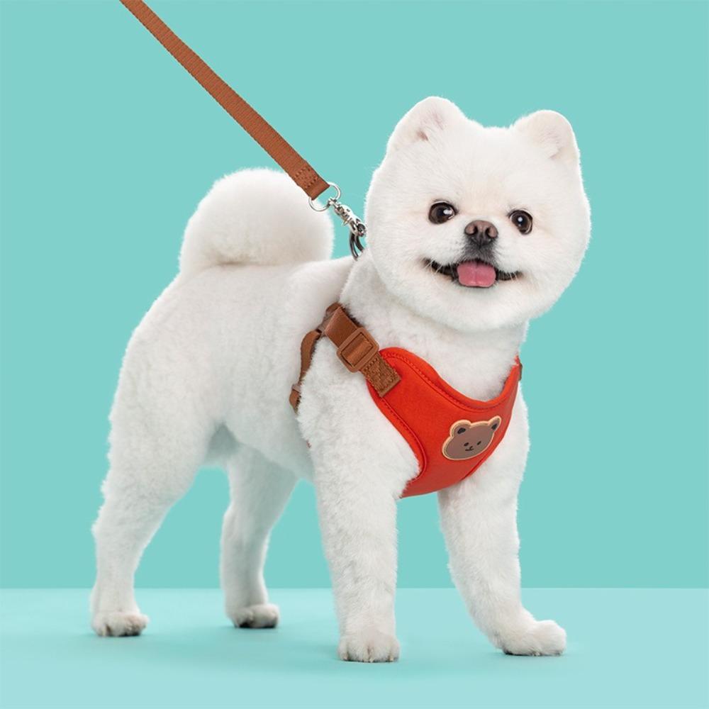 

Cute Pet Harness Leash Anti-Escape Dog Collar Harness For Small Medium Dog Cat XS бежевий