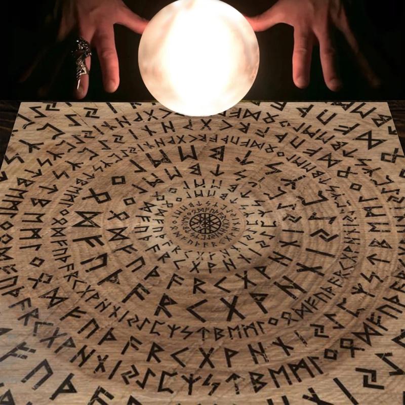 Tarot Card Tablecloth Altars Cloth Rune Pattern Astrologys Tablecloth Decors