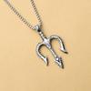 Carved Creative Domineering Retro Men's and Women's Hip-hop Sweater Chain Trident Titanium Steel Necklace