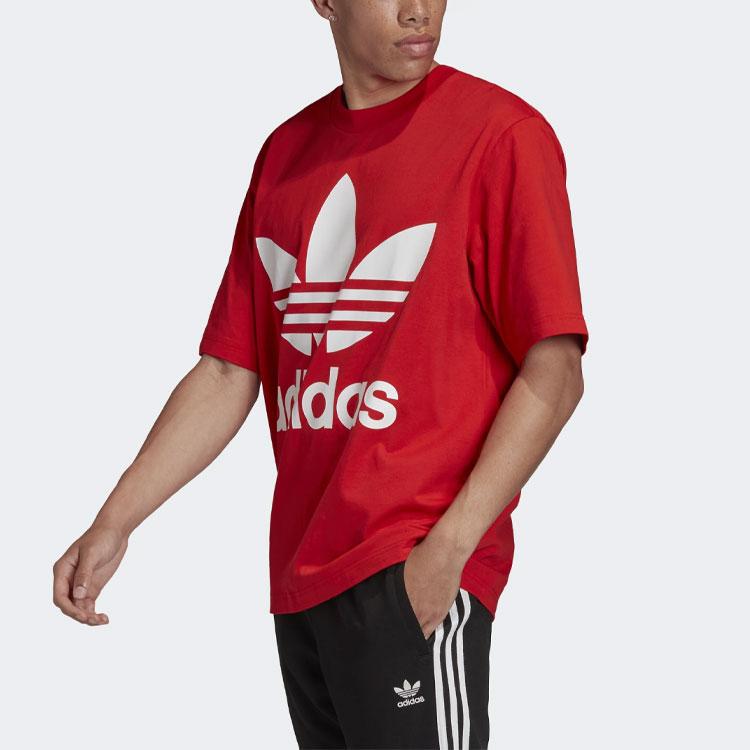 Adidas Originals Trefoil Logo Loose Short Sleeve T-Shirt Men Tops Red FM3796