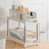 Mobile Organizzatore da Bagno a 2 Piani Multiuso, Scaffale Estraibile Sottolavabo, Organizzazione Dispensa, Scaffale per Organizzazione Cucina