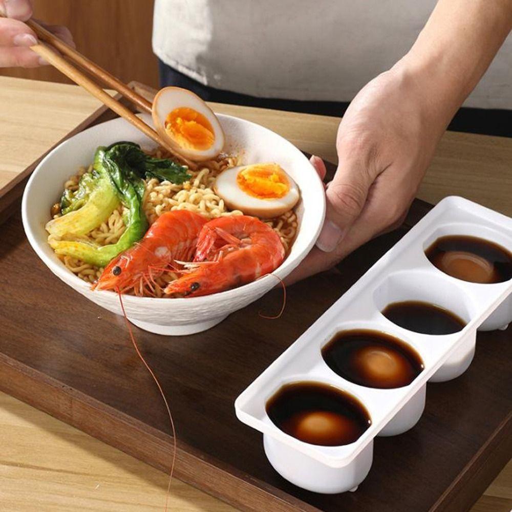 4 Grids Boiled Egg Making Box Sealed Braised Egg Box Creative Pickling Egg Box Halogen Eggs
