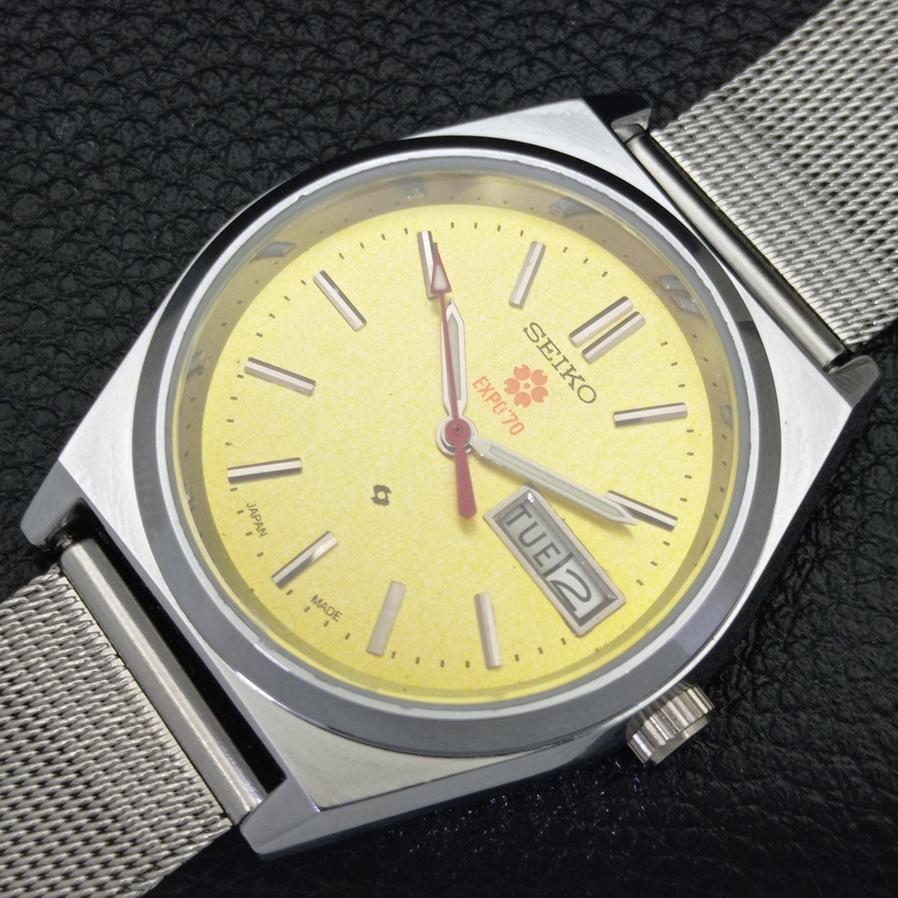 REFURBISHED SEIKO EXPO 70 AUTOMATIC 6309A JAPAN MENS YELLOW DIAL WATCH A427268-2 QRL-a427268