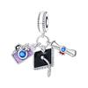 925 Silver Charms DIY Bracelet Beads Travel Camera Mailbox Heart Flower Graduation Gift for Women Fine Jewelry