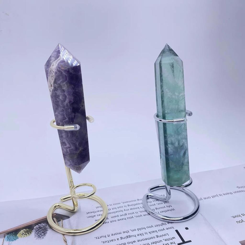 1Pc Crystal Rod Holder, multi-colored metal ball base - suitable for office, home or restaurant decoration, Creative and elegant gift display stand