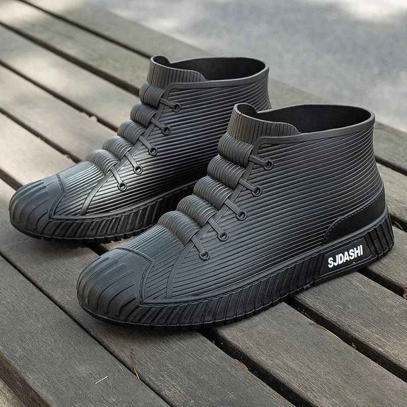 Rain Boots For Men, Short Fishing Wear-resistant Rubber Shoes, Car Wash, Non-slip, Fashionable, Comfortable And Waterproof Shoes