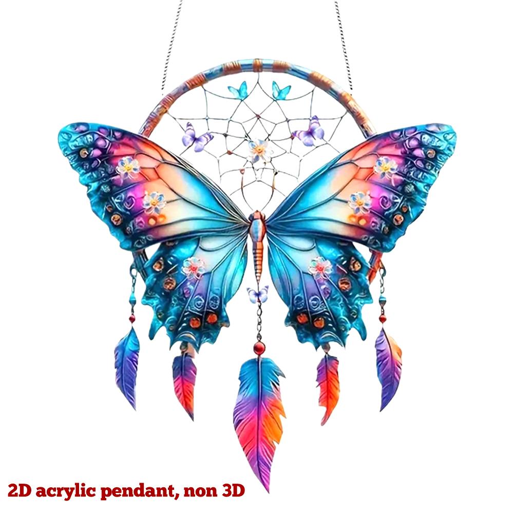 1PCS Acrylic Dream Catcher Hanging Ornament 20x18cm Waterproof Scratch Resistant Butterfly Hummingbird Design Home Room Decor