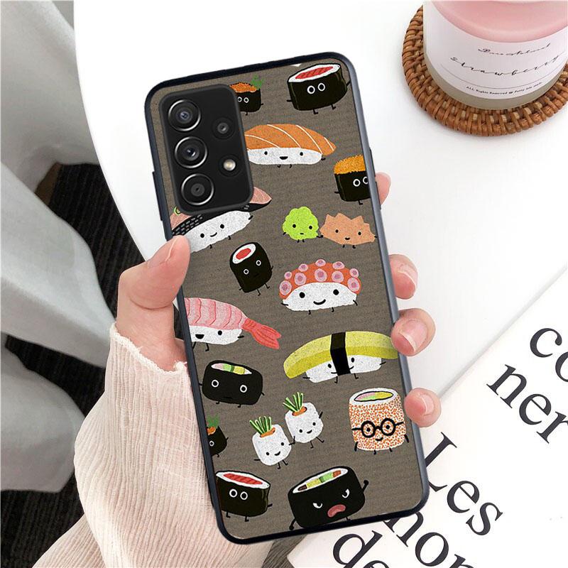 Voedsel Sushi Telefoonhoesje voor Samsung Galaxy A13 A22 A12 A32 A71 A11 A21S A33 A52 A72 A51 A50 A70 A31 M31