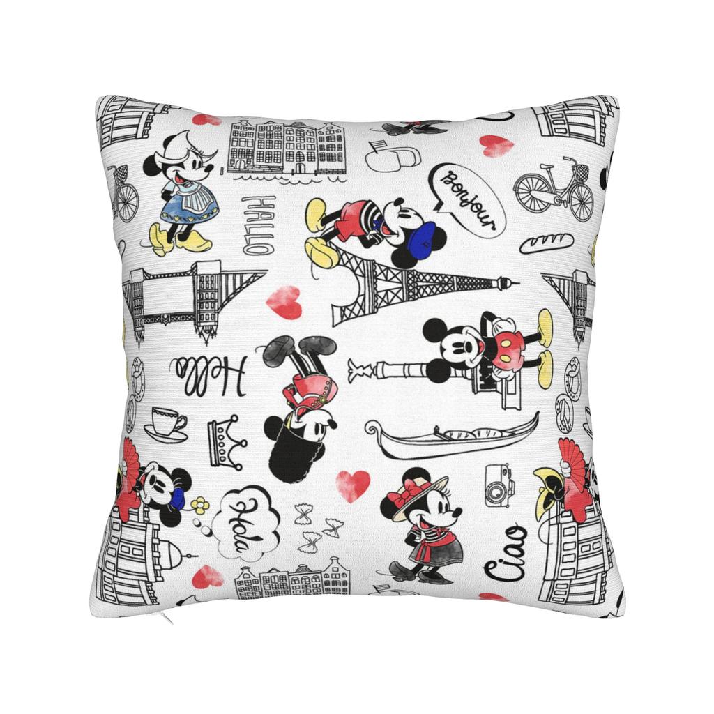 Mickey and Minnie Mouse Holiday Throw Pillow Cover Decorative Pillow Christmas Design , Customized Pillowcover Home Decor