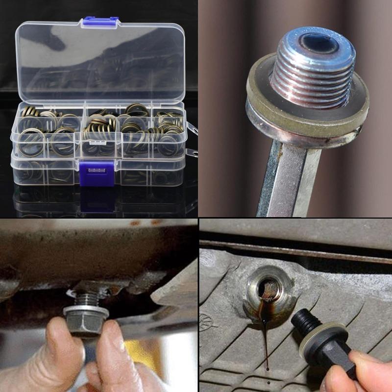 Universal Metal Rubber Washer Replacement Flat Ring Seal Gasket For Oil Drain Plug Gasket Assortment Kits Hardware Gaskets Tools