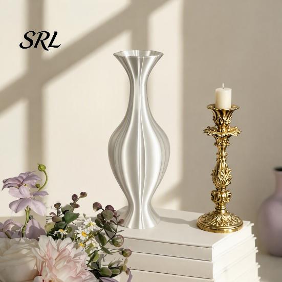 Glass Floral Containers for Bedroom 3D Printed Artistic Vase, Modern Decorative Flower Minimalist Container, Vases Living Room Arrangement Holder Home