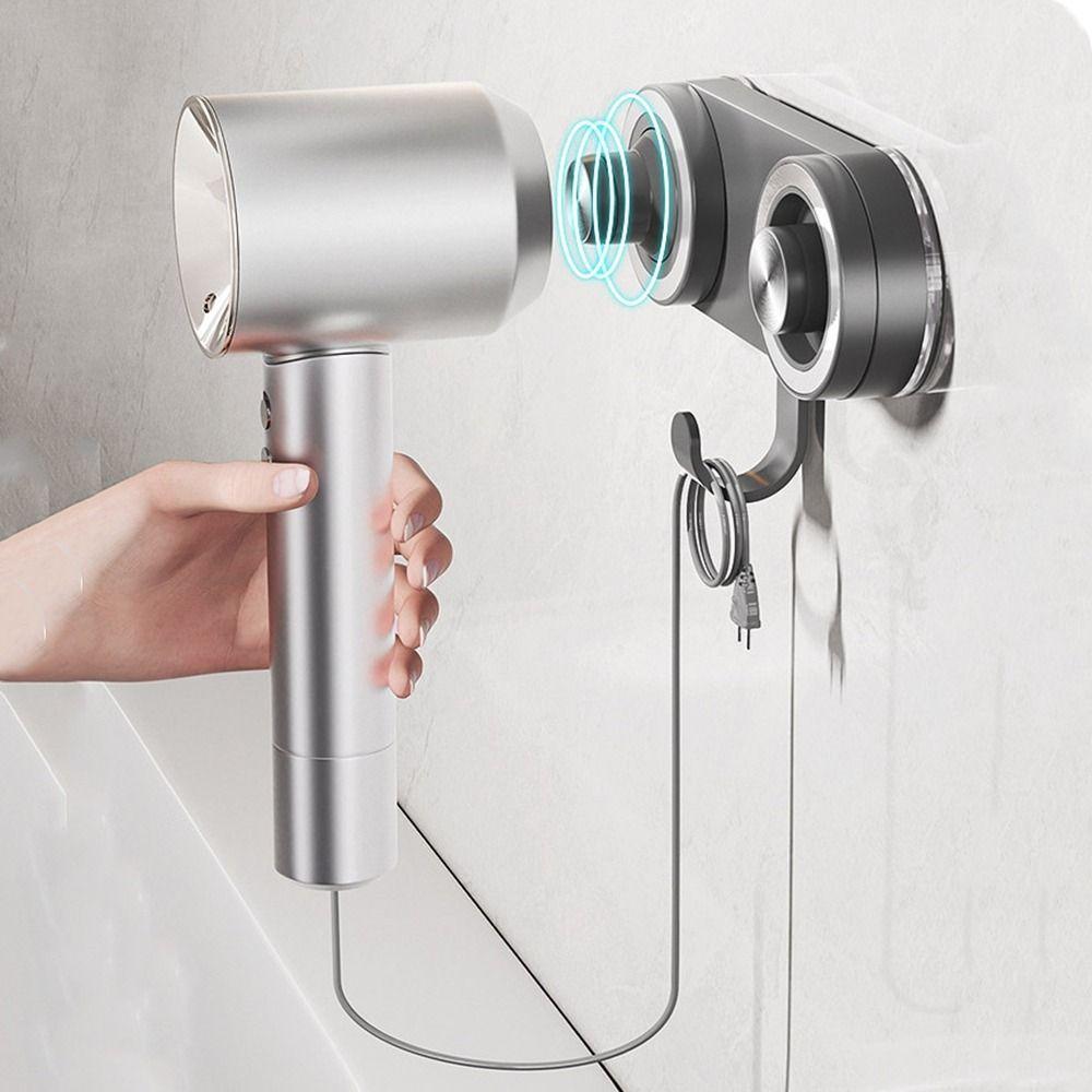 Wall Mounted Magnetic Hair Dryer Holder Non Perforated Hair Drier Storage Stand  Bathroom