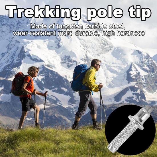 

Yousheng 6 шт. вольфрамовые стальные насадки для треккинговых удочек, сменные нержавеющие, устойчивые к коррозии, прочные, универсальные насадки для трости, насадки для треккинговых палок