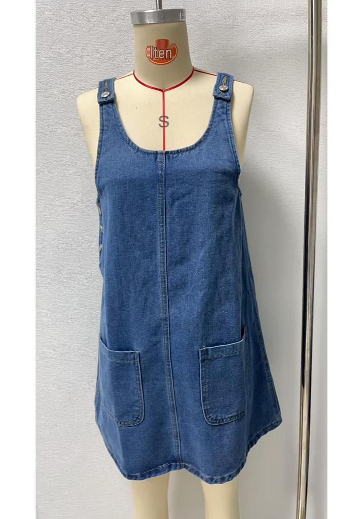 European Summer 2025 Women's Denim Skirt Dress - Sexy and Cool Design